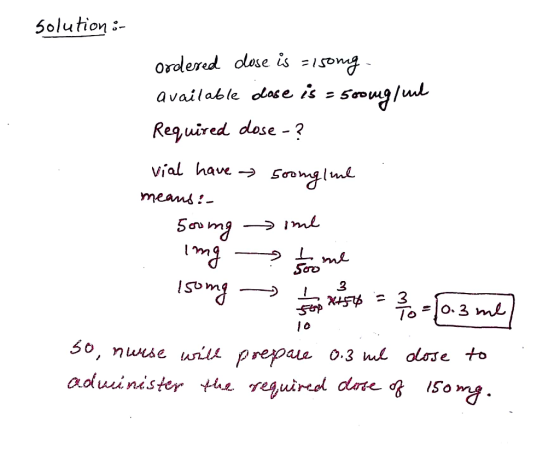 5olution:- ordered dose us =song Reyuired dose -? meani! Seo> 3 adusinister the reyui