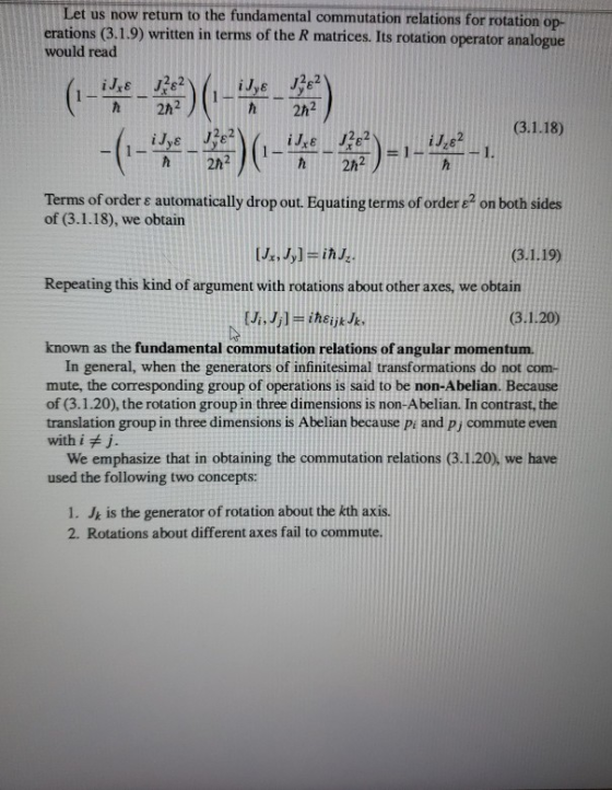 Let us now return to the fundamental commutation relations for rotation op- erations (3.1.9) written in terms of the R matric