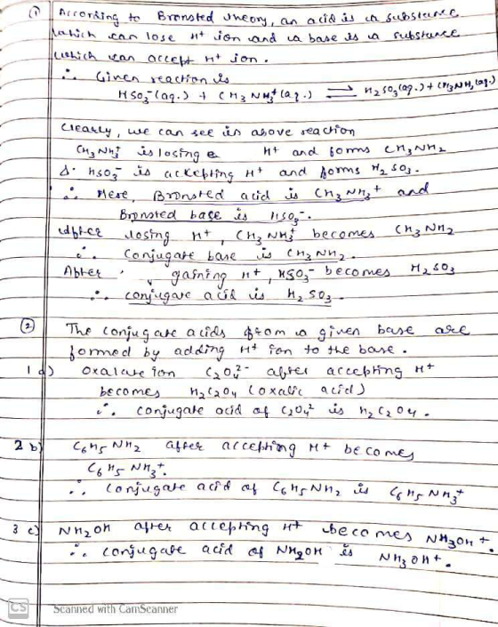 Nicording to Bronsted Theory, an add is a subslene Mahich can lose it ion and a base is a substance which can accept it ion.