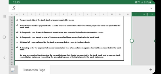 12:43 al 61% The payment side of the bank book was undercuted by Mi Prime Limited made payments of te verseas contractors. Ho