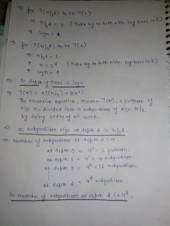 24こ 1 (Take log to both Ade, log bqaeIA 2) bor -t (끼24) to be t(L) logn= d by dom. ortdet 엉 n2 toonk. ern.