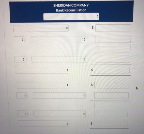 SHERIDAN COMPANY Bank Reconciliation