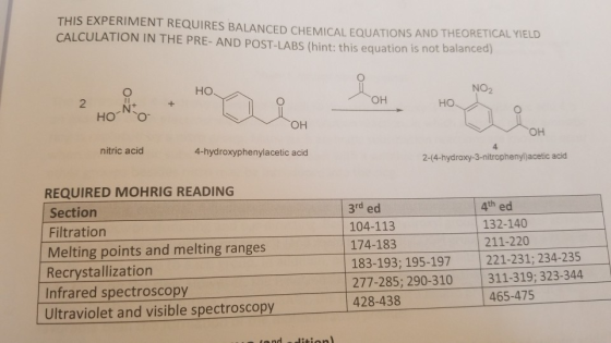 THIS EXPERIMENT REQUIRES BALANCED CHEMICAL EQUATIONS AND THEORETICAL YIEL CALCULATION IN THE PRE- AND POST-LABS (hint: this e