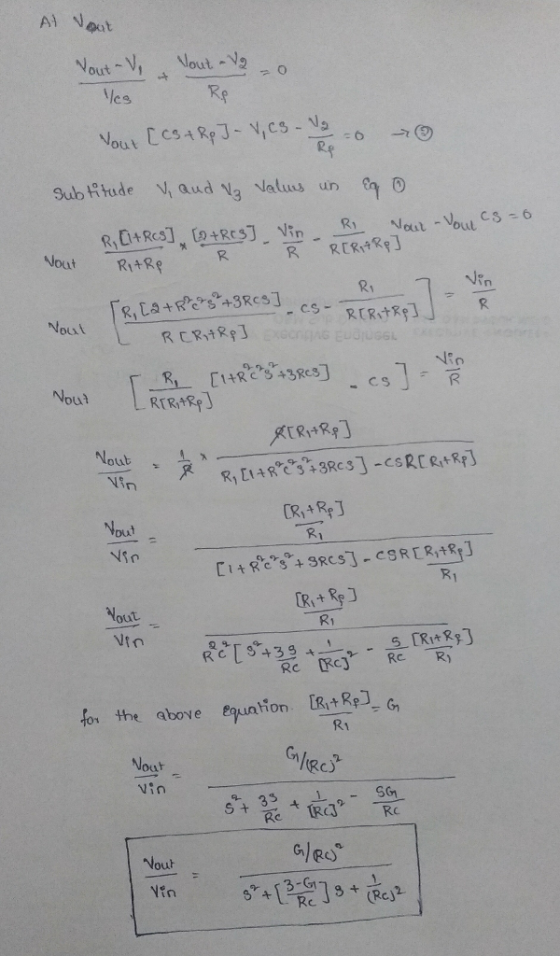 Ics :6 Nout Ri+Re Ri out Nou out Nout CR,+RR or the above equntion ER+R R1 Gi Nin Nout (Rcj2