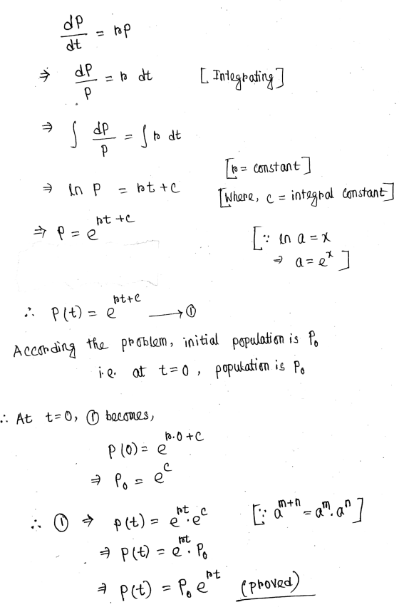 dP top 1] dt t dP to dt [. Integrating ] TT dP s li f to at 7 en =botte [ro= constant] (where, e = integral constant pt te 7