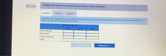 Complete this question by entering your answers in the tabs below. Required 1 Required 2 Head Determine the amounts of direct