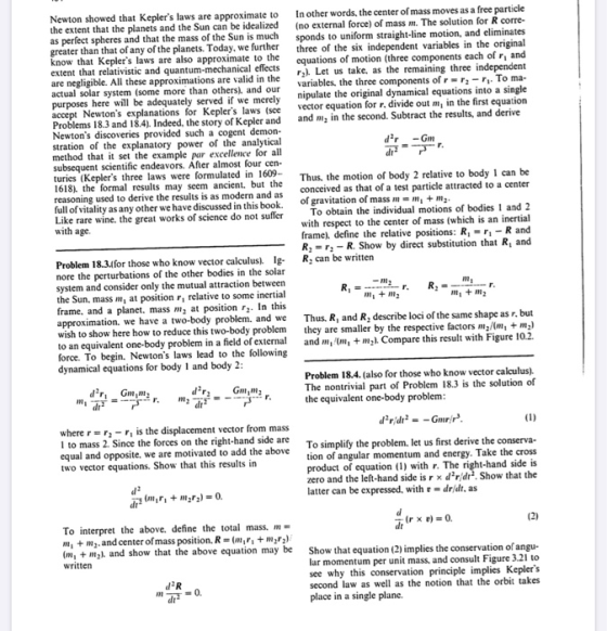 In other words, the center of mass moves as a free particle (no external force) of mass m. The solution for R corre- sponds t