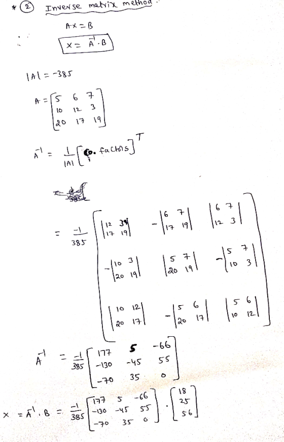 Invex se matyix method A-メニB X A B |A -385 A S 12 T o. faCkis AI - 385 20 19 3 10 12 12 E -66 177 385 130 4S SS 35 -70 18 -66