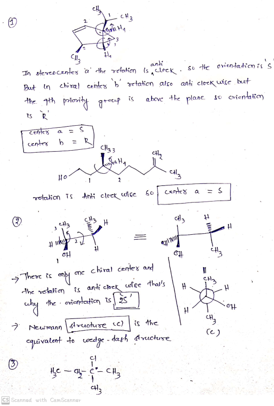 1 2 CH₃ in Ha 3 CH₂ anti But in In stercocenter ä the relation is aztéck. So the orientationiss Chiral center b relation