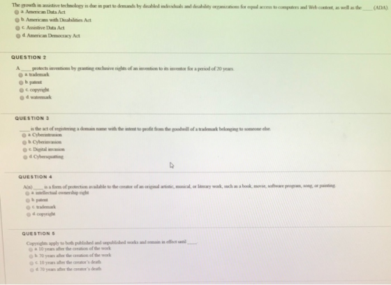 The growth in assistive technology is duc im part to demands by disabled indirviduals and diexabality corganizations for oqua