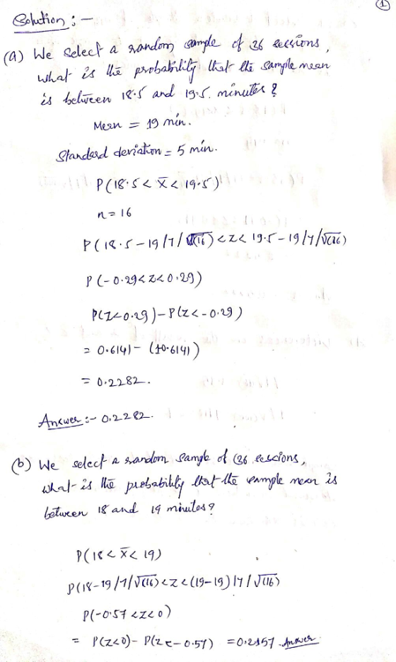 es .belueen le. 〈, and BS, ninuïte.g Mean = 1g men. Cle) P (-0.29くる40 ,29 0-2282 Answer :-02.2红 PC-017くズし0 )