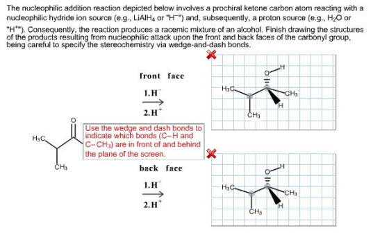 The nucleophilic addition reaction depicted below