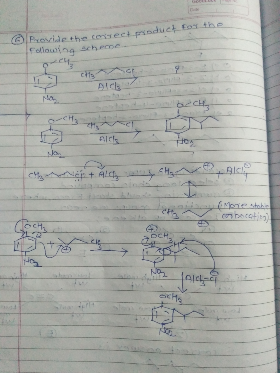GoodLUCR Page No Date provide the correct product for the Following scheme CH₂ AIC calda - - - -- orch Chz A3 Het A113 Noz us