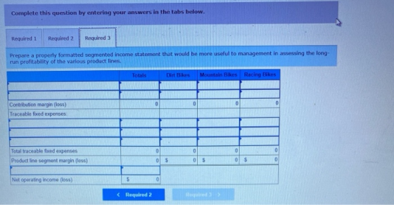Complete this question by entering your answers in the tabs below. Required 1 Required 2 Required 3 Prepare a properly format