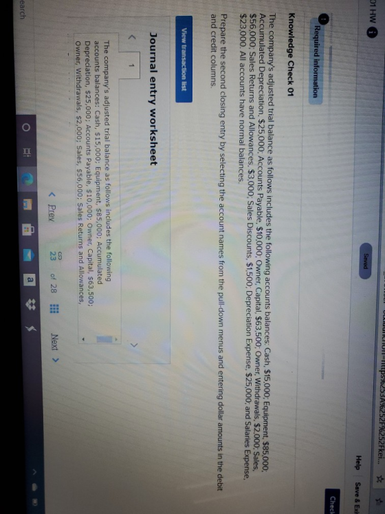 UNCTIUNEnteps%253A%252F%252Fkei... 01 HW Saved Help Save & Exi- Check Required information Knowledge Check 01 The companys a