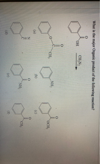 What is the major Organic product of the following reaction? o CH N OH O NH CH; woon OCH; (a) (b) (c) N NH, CH; (d) ce