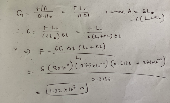 G= FLA F Lo where Au 64. OLILO AS2 ? = 6( Loty) F Lo FLO (6LDL (Lotar) DL 60 si (lotA2) 68x109) ( 275 x 10-6) (6. 2156 + 2756