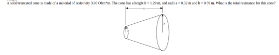 ne A solid truncated cone is made of a material of