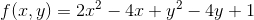 f(x,y)=2x^2-4x+y^2-4y+1