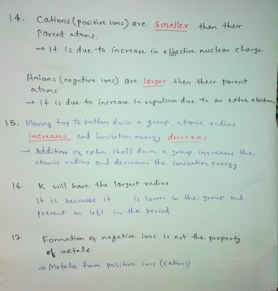 14. Cations (positive ions) are Parent atoms. smaller than their due to increase in effective nuclear charge Anions (negative