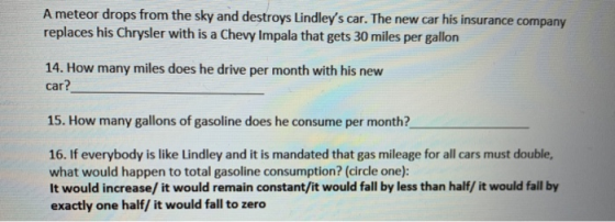 A meteor drops from the sky and destroys Lindleys car. The new car his insurance company replaces his Chrysler with is a Che