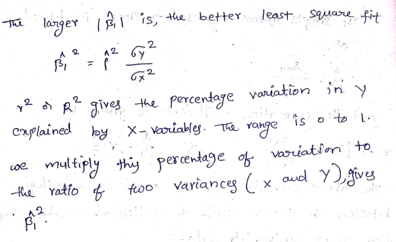 The larger il is, the better least square fit pe o R? gives the percentage variation in y explained by X-, variables. The ran