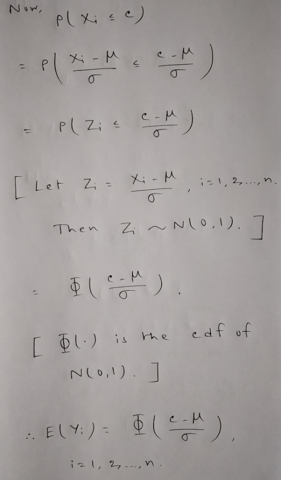 NuM plxie) ( C-M (%G Let Zi Xi-M Zi~NIO,1) Then edf of he N(O,1) ( ElY:) izl 2