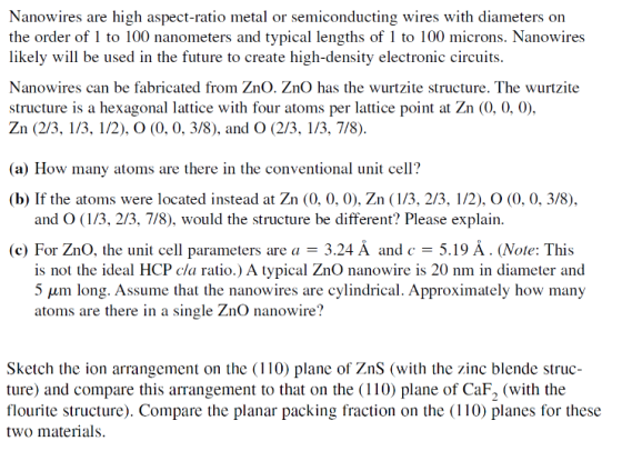 Nanowires are high aspect-ratio metal or semicondu