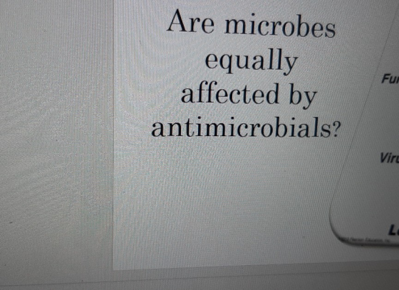 Are microbes equally affected by antimicrobials? Fur Vir