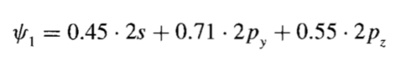 0.45 2s 0.71 2p,+0.55 2p =