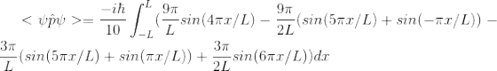 -ih L 97 < ÝÞŲ >= 70 L sin(472/L) – (sin(571/L) + sin(–1a/L)) – 31 (sin(572/L) + sin(Tx/L) + 3+ sin(67x /L))dx J-L