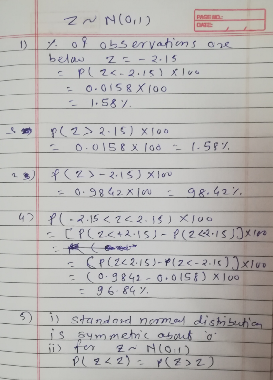 ZNN(Ol ) PAGE NO DATE o abseryahens ane 12 belas Zt-215 2-2.15 ) X 1u0 O.OIS8X (00 1.589 p2 21S) X100 -58 f23-21S) Xi O.9842X