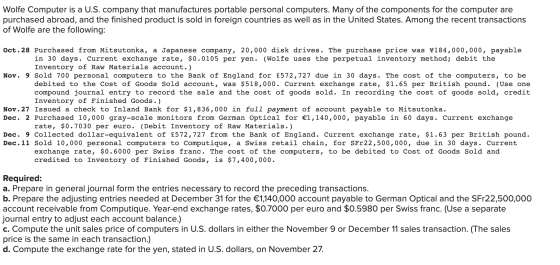 Wolfe Computer is a U.S. company that manufactures portable personal computers. Many of the components for the computer are p