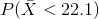 P(\bar X < 22.1)