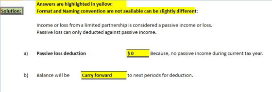 Answers are highlighted in yellow: Format and Naming convention are not available can be slightly different: Solution: Income