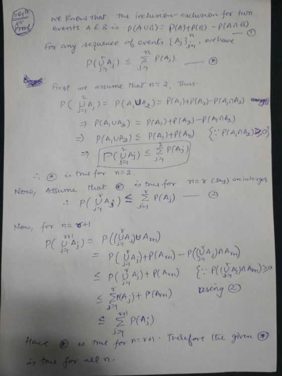 AIR-a, p(Aua): P(A)tPCB)-P(A18) events any tequenee event A3 wvehave have- >, , J거 Neto, Atourne rt.ar囵らtnu fer าาร Y (Jad) amintenga UAJU A J커 万+1 S3t