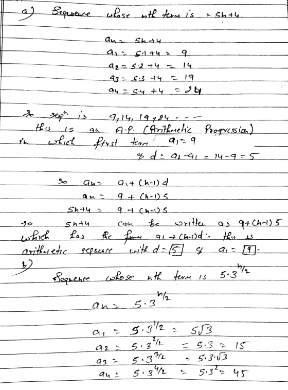 a Sequence whose with term is a shtu ana shty au 5:1+4 2 9 92-5-2 +4 14 93= 5:3 74519 १५ - ६.५ +५ - 4 do sega is 914 19424- t