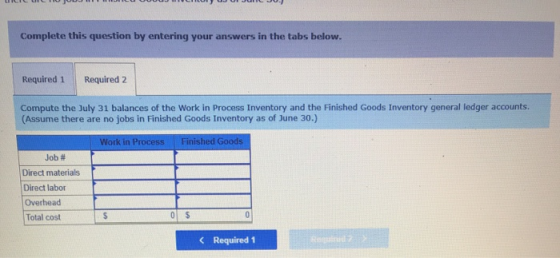 ULIC UCHU JUU L UUUUULULUI UJUJUL JU. Complete this question by entering your answers in the tabs below. Required 1 Required