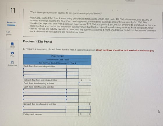 The following information applies to the questions displayed below) Part 4 of 5 Pratt Corp. started the Year 2 accounting per