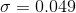 \sigma=0.049