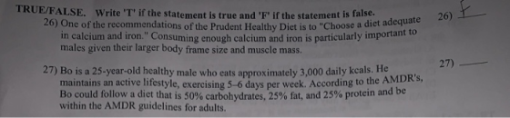 TRUE/FALSE. Write T if the statement is true and F if the statement is false. 26) 26) One of the recommendations of the P