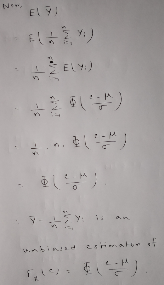 NoW El 9) ( MELY:) Y: n is an unbiased estimator f F,IC) X