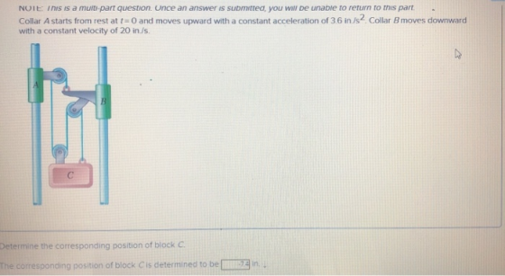 NOTE IHIS IS a multi-part question. Unce an answer is submitted, you will De unable to return to this part Collar A starts fr