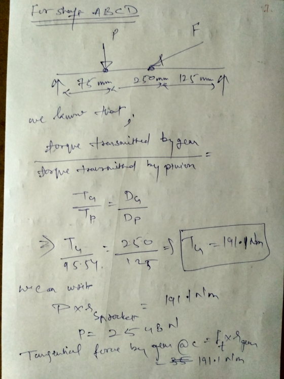 for shaft 7. TI a 75 125 mm of P- 25 48 nl for shaft ABCD 250 mm 125m lanone that dorque transmitted by year torque hauranted