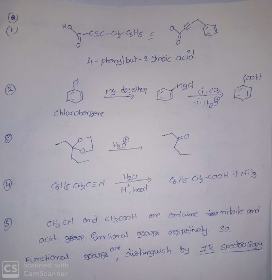 HQ сессу сене in a stole acid 4-phenyl but - 2 Inoic acid. CooH Chlorobenzene to the CH-CooH TNH₂ CGHS CH₂ CEN H2o - 2 ) It h