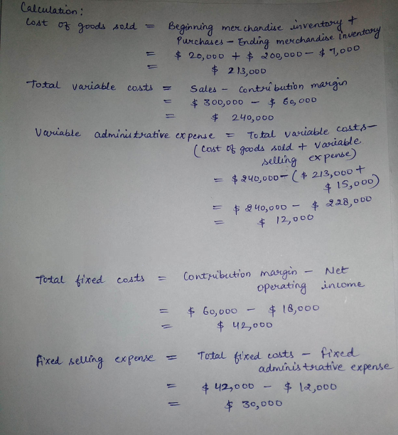+ Purchases - Ending merchandise inventory $ 20,000 + $ 200,000 - $1,000 Calculation: Cost of goods sold = Beginning merchand