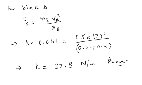 For bloc k B sm VE 0.5 (2) (0.6t0.4) kx 0.061 Awnver N/M k = 32.8 1