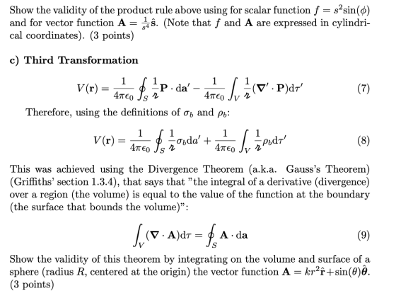 Show the validity of the product rule above using for scalar function f = s-sin(0) and for vector function A = ŝ. (Note that