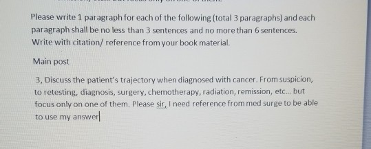 Please write 1 paragraph for each of the following (total 3 paragraphs) and each paragraph shall be no less than 3 sentences