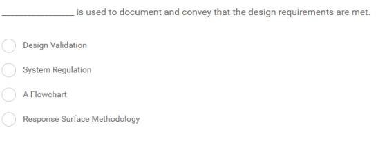 is used to document and convey that the design requirements are met. Design Validation System Regulation A Flowchart Response Surface Methodology